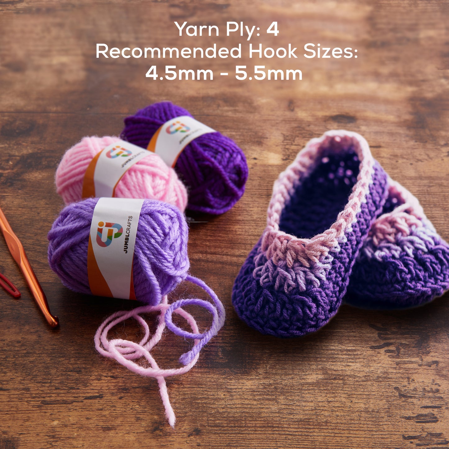 24-Yarn Crochet and Knitting Starter Kit with 2 Crochet Hooks and 2 Weaving Needles