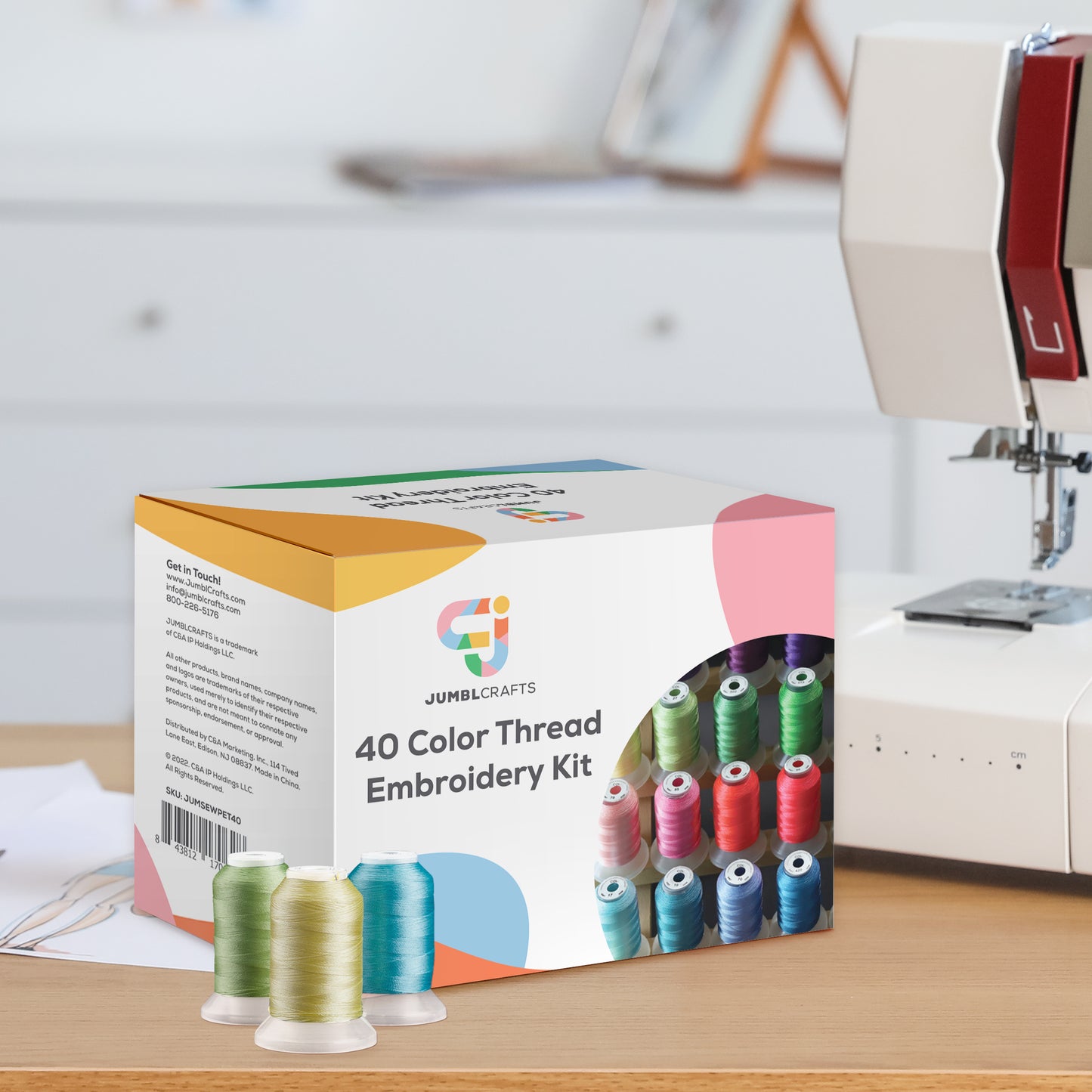 40 Color Thread Embroidery Kit