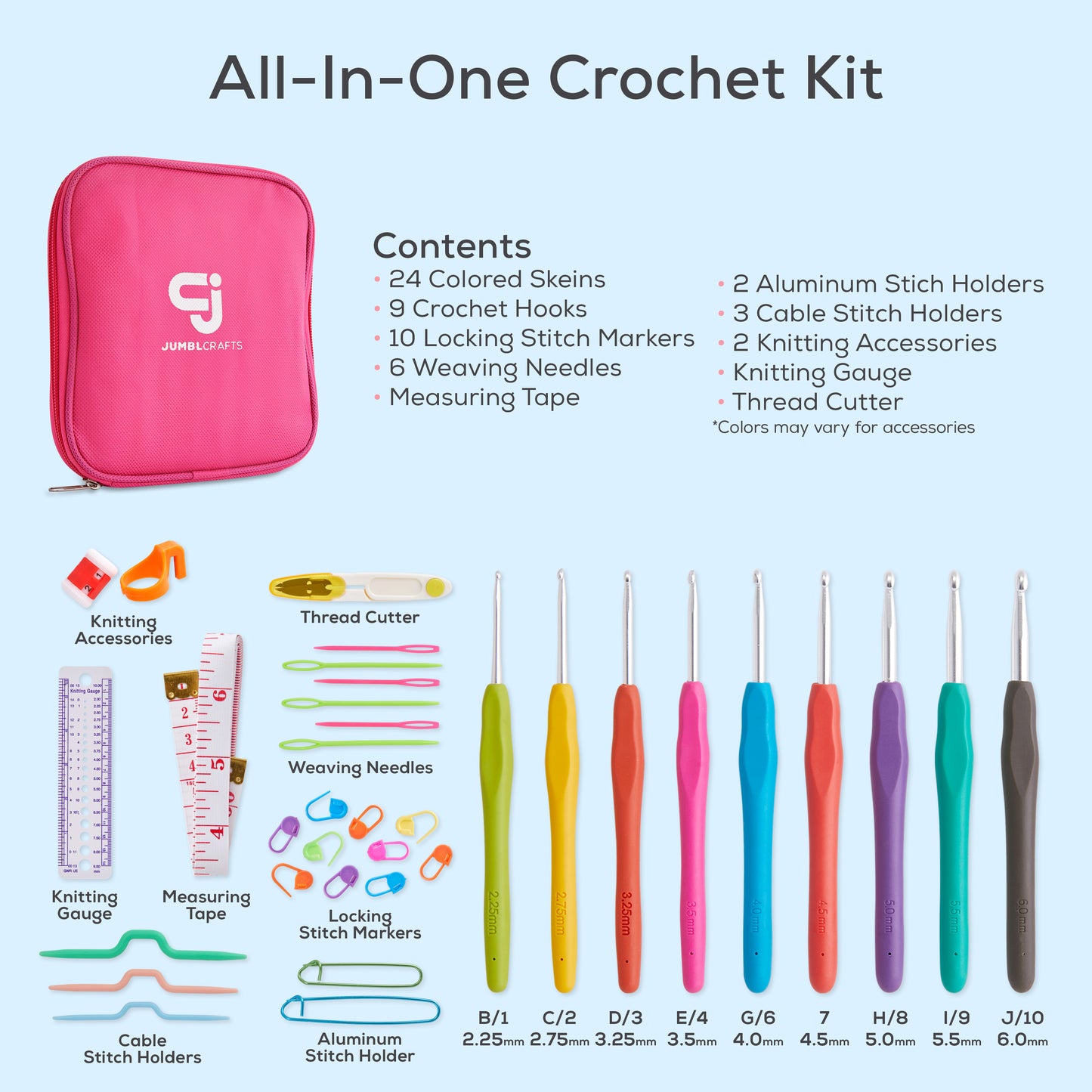 Crochet Starter Kit with Yarn Set