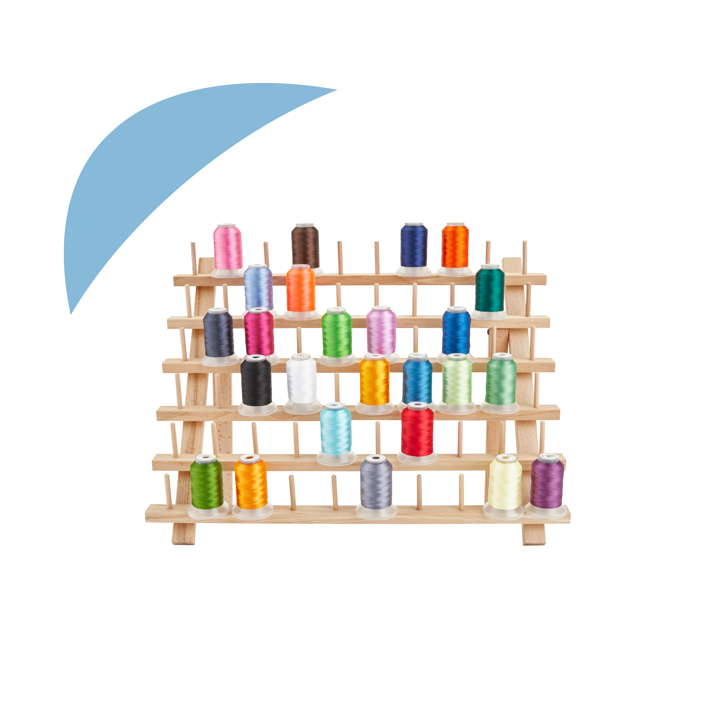 60-Spool Wooden Embroidery Thread Holder with Hanging Hooks – JumblCrafts