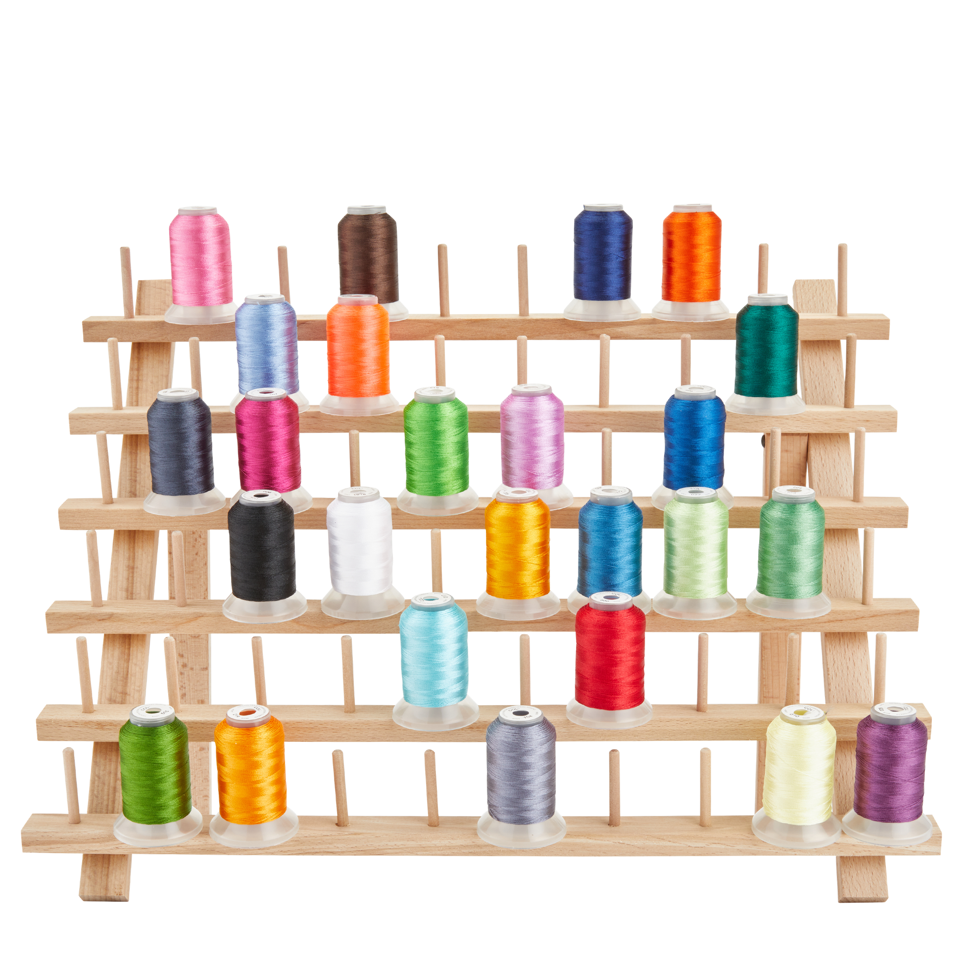 60-Spool Thread Rack Sewing Embroidery Organizer Natural Wood for Sewing,  Quilting, Embroidery, Hair-braiding, Hanging Jewelry Color: as show